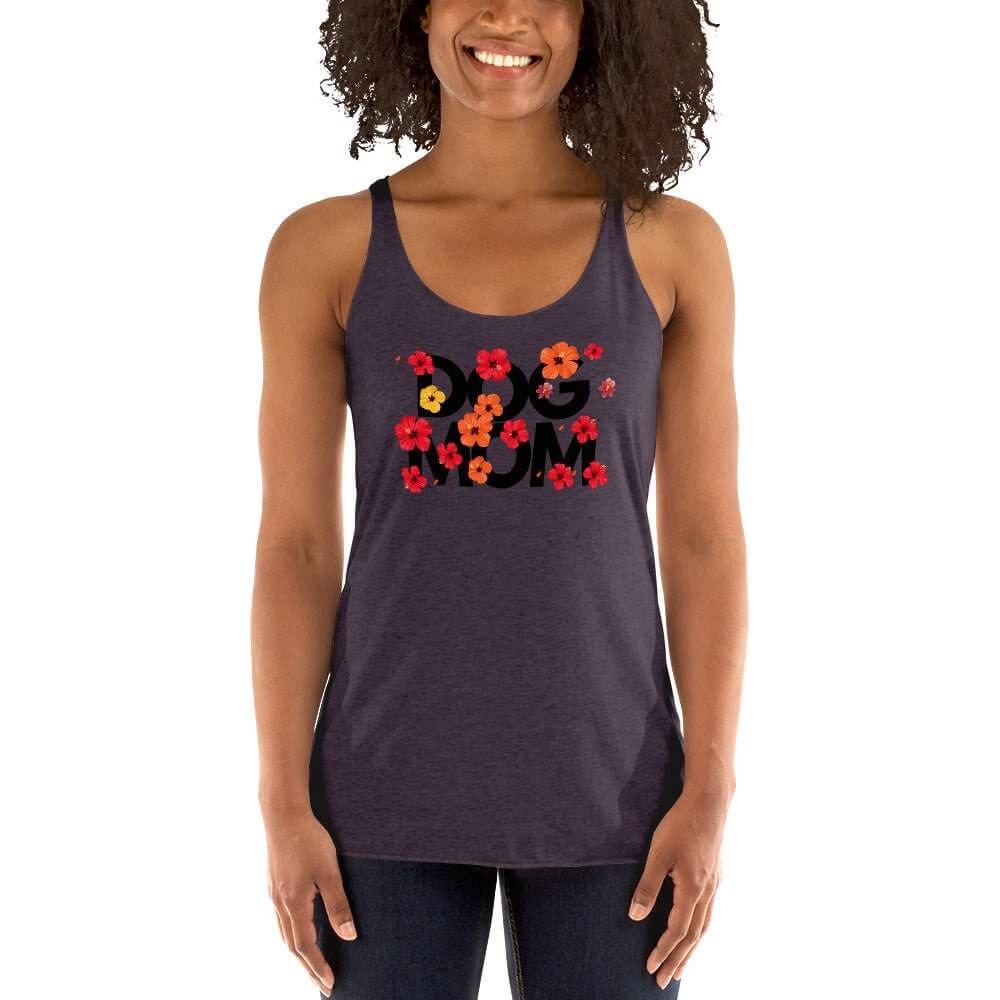 Hibiscus Dog Mom Racerback Tank - TAILWAGS UNLIMITED