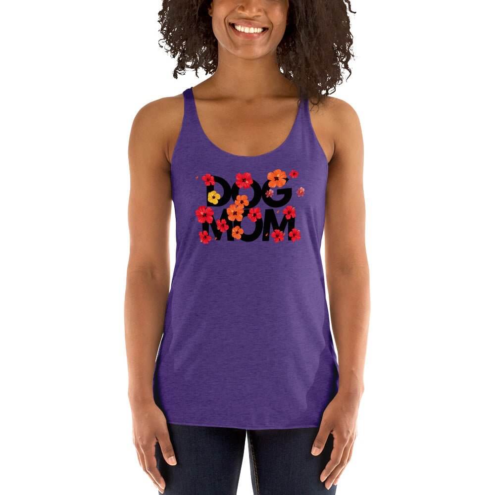 Hibiscus Dog Mom Racerback Tank - TAILWAGS UNLIMITED