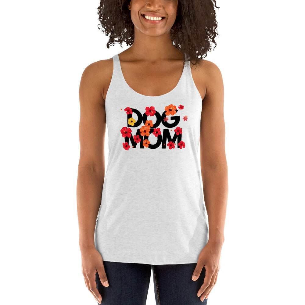 Hibiscus Dog Mom Racerback Tank - TAILWAGS UNLIMITED