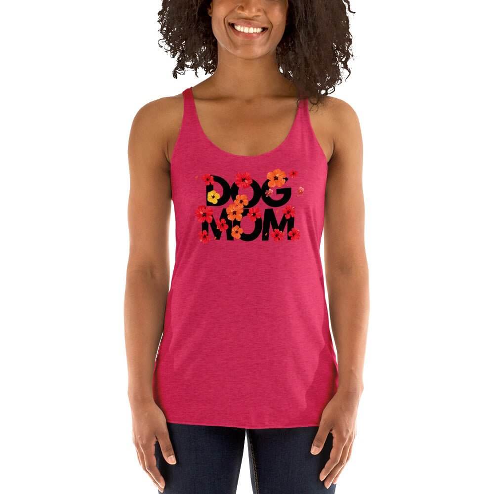 Hibiscus Dog Mom Racerback Tank - TAILWAGS UNLIMITED