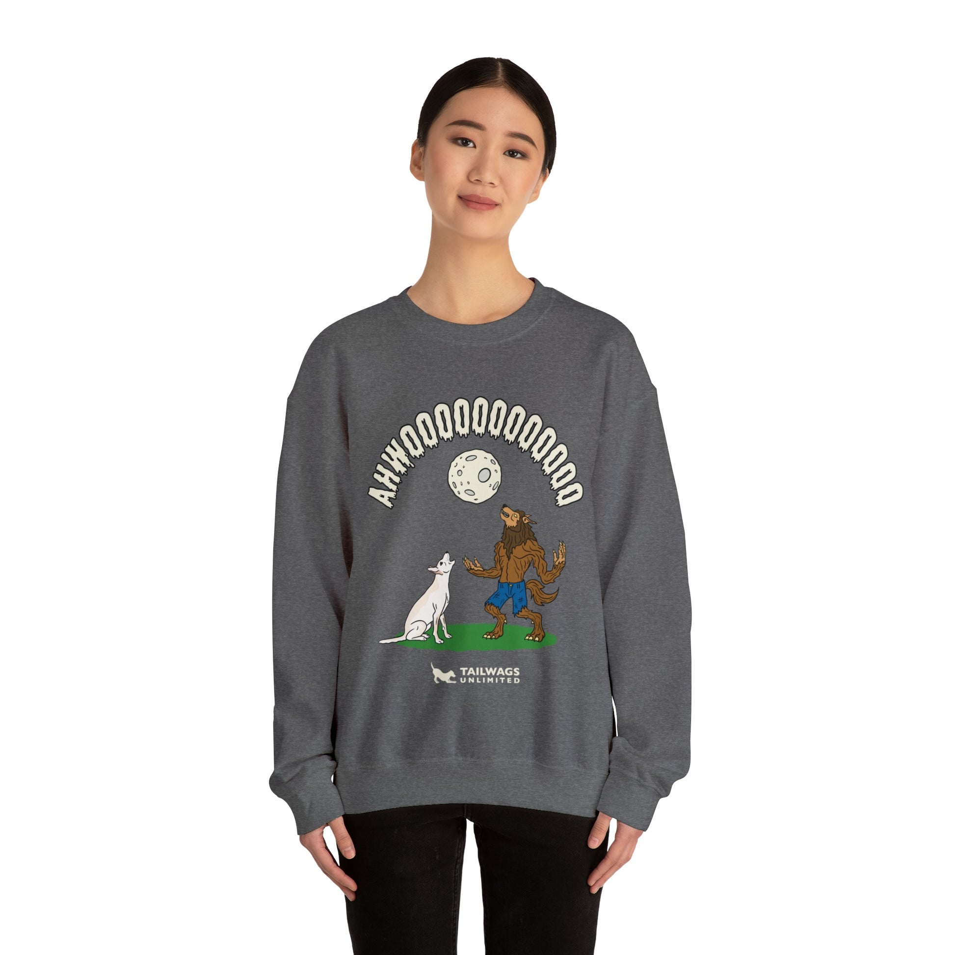 Howling at the Moon Crewneck Sweatshirt - TAILWAGS UNLIMITED