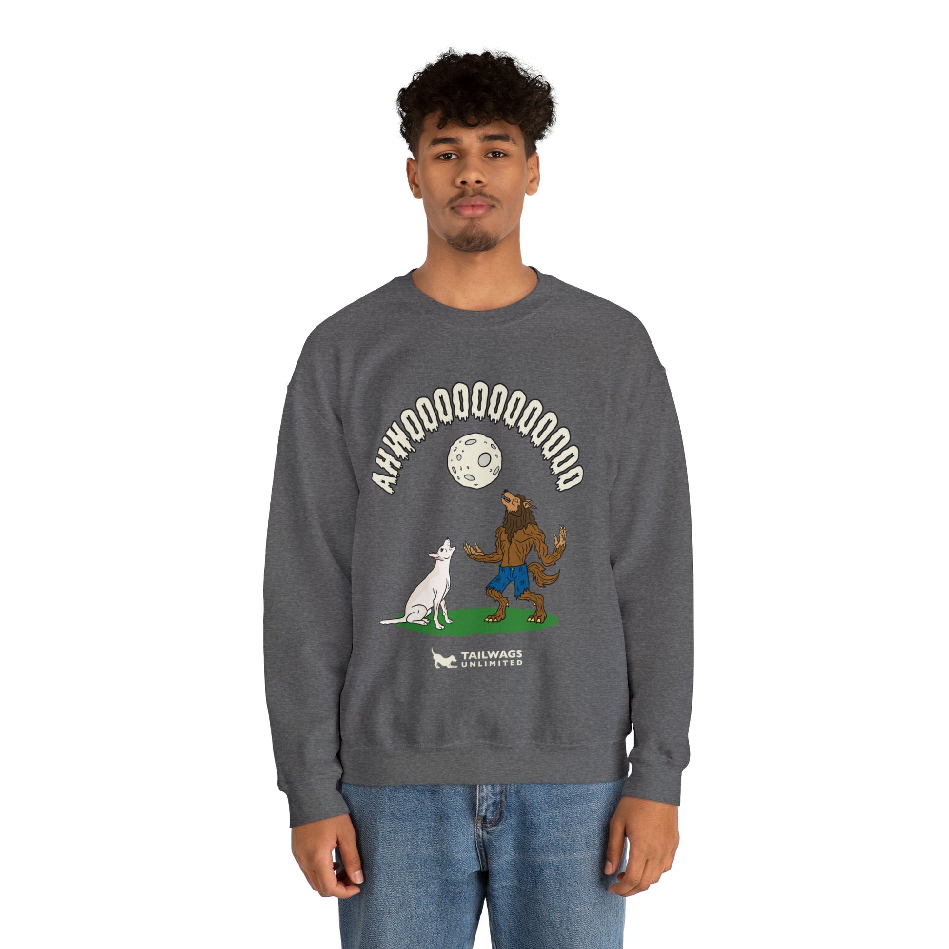 Howling at the Moon Crewneck Sweatshirt - TAILWAGS UNLIMITED