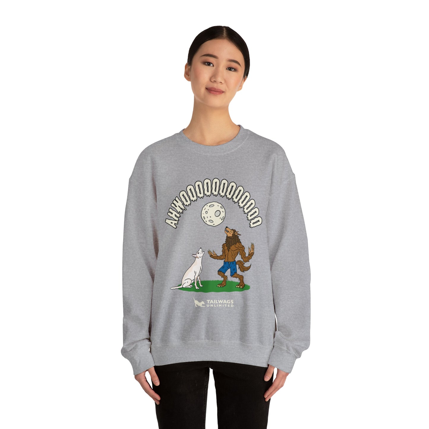 Howling at the Moon Crewneck Sweatshirt - TAILWAGS UNLIMITED