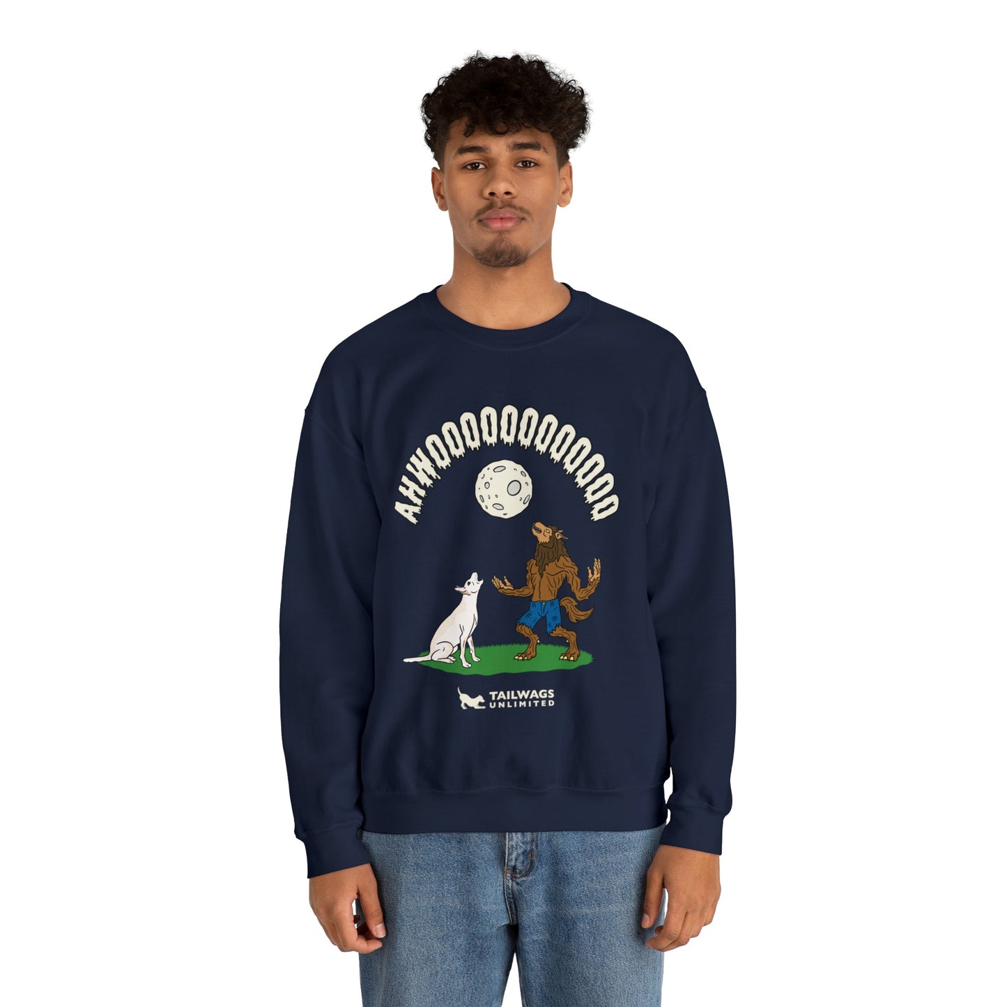 Howling at the Moon Crewneck Sweatshirt - TAILWAGS UNLIMITED