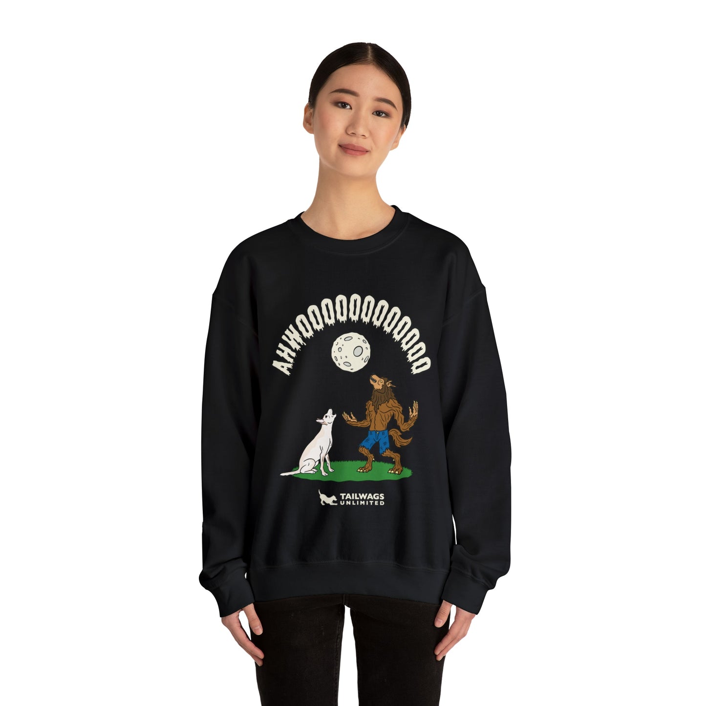 Howling at the Moon Crewneck Sweatshirt - TAILWAGS UNLIMITED