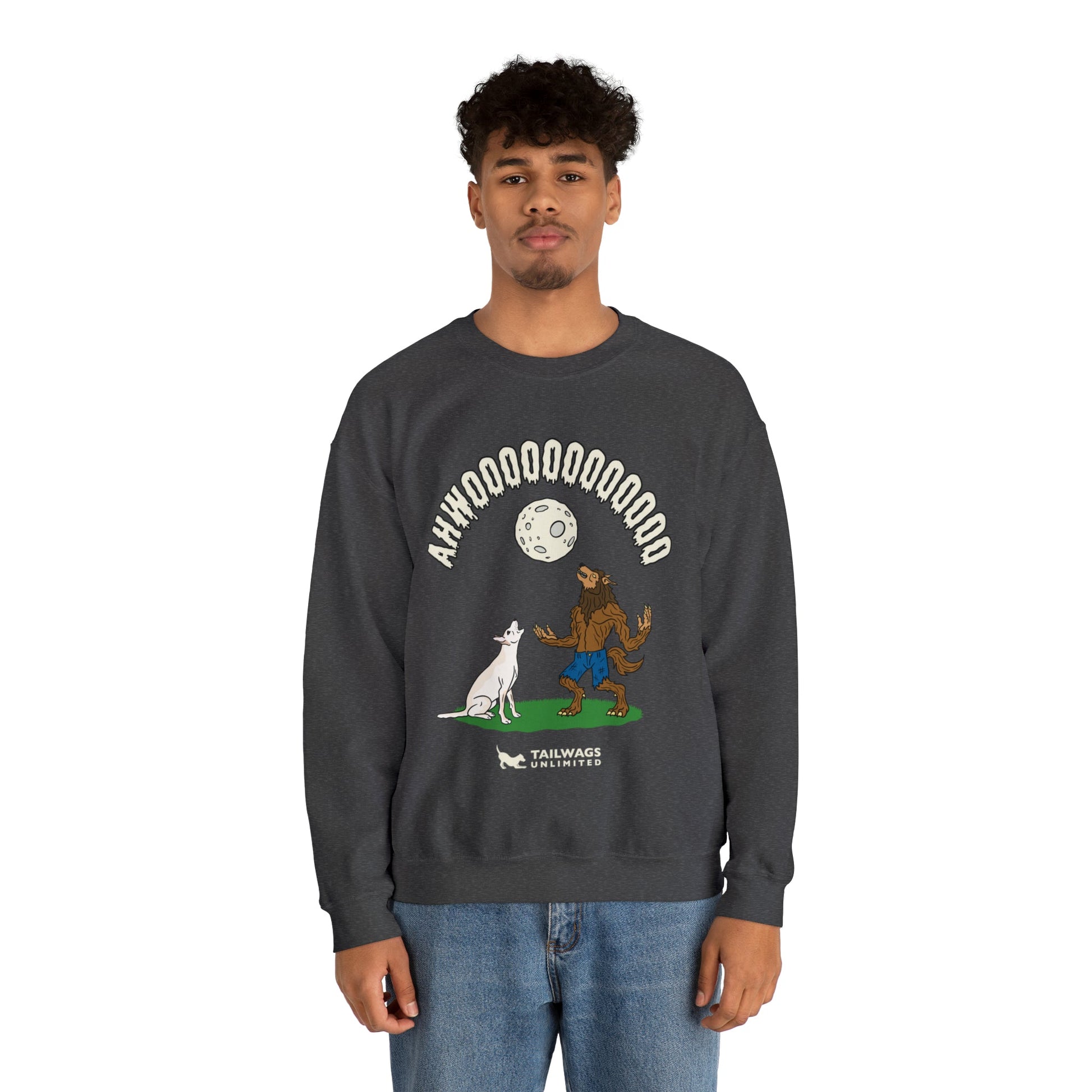 Howling at the Moon Crewneck Sweatshirt - TAILWAGS UNLIMITED