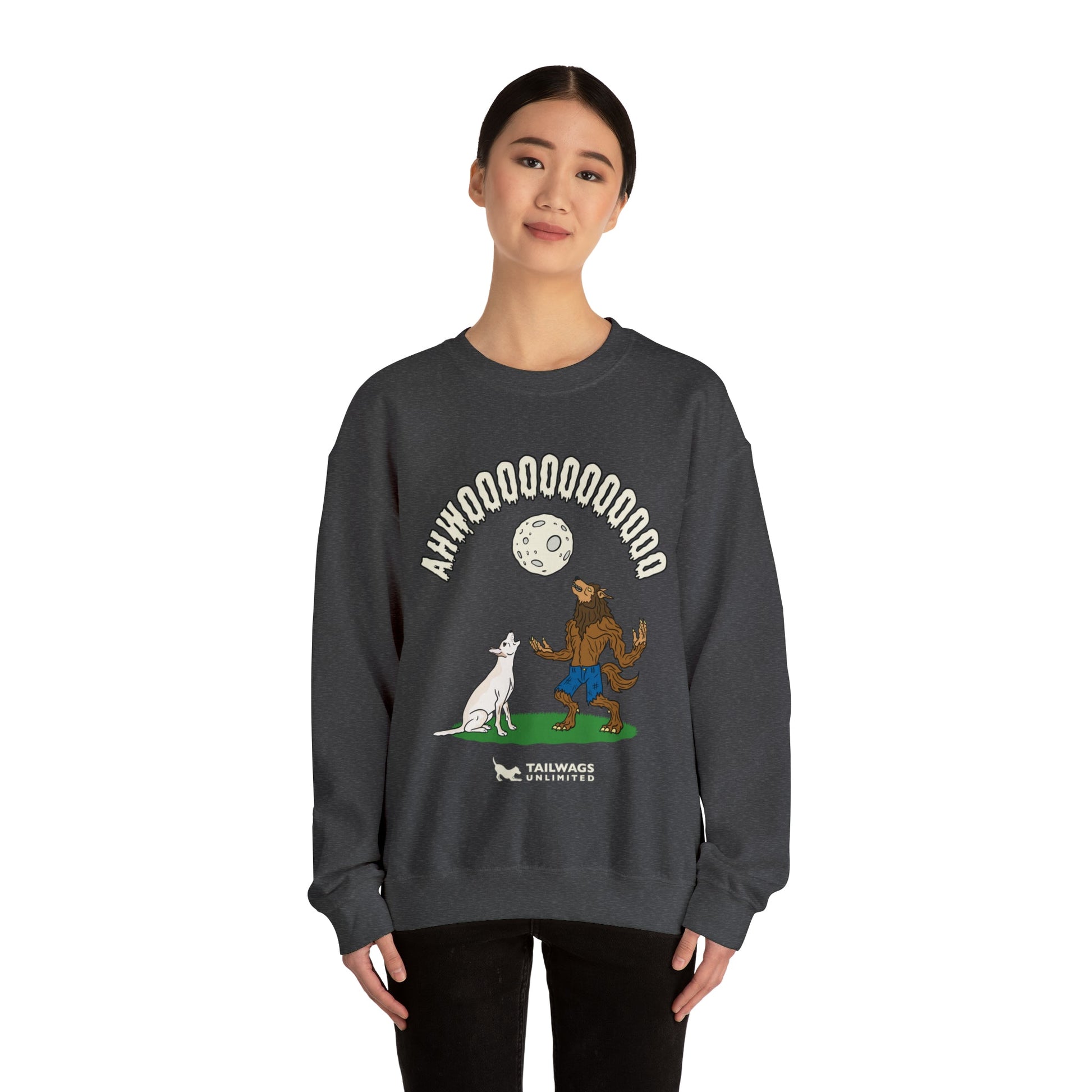 Howling at the Moon Crewneck Sweatshirt - TAILWAGS UNLIMITED