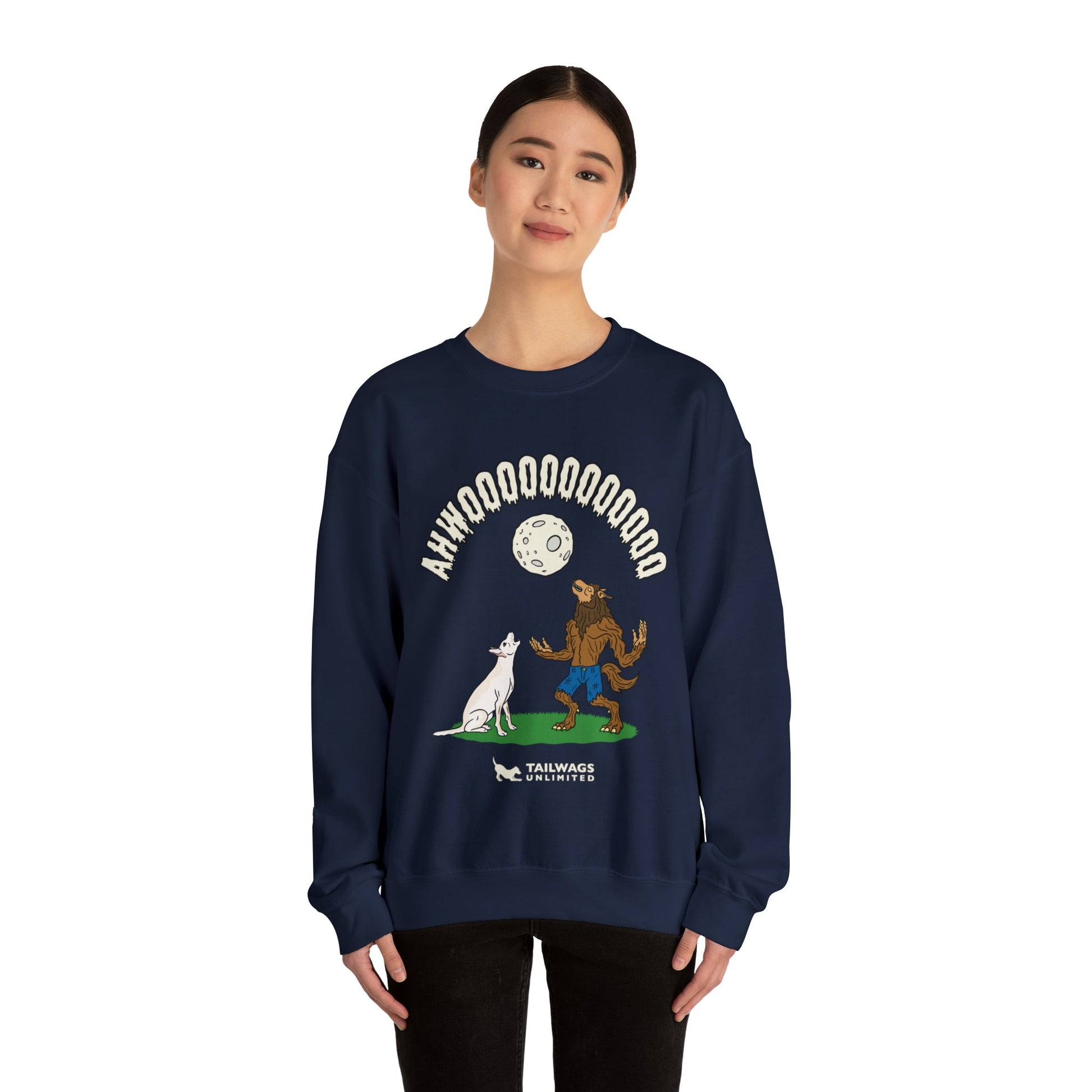 Howling at the Moon Crewneck Sweatshirt - TAILWAGS UNLIMITED