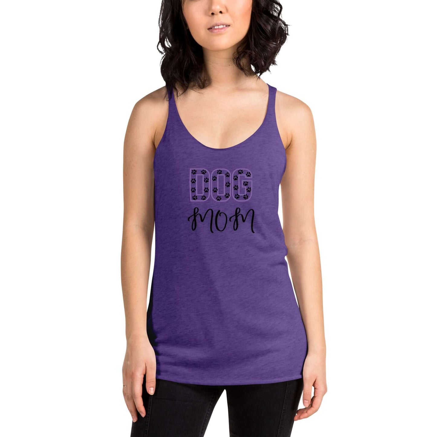 Paw Print Dog Mom Racerback Tank - TAILWAGS UNLIMITED