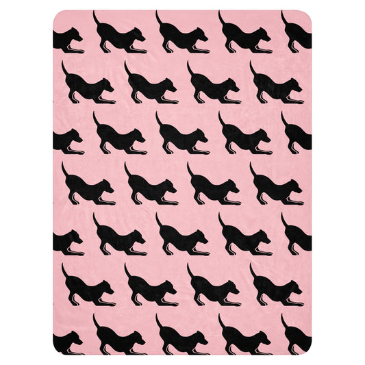 Play Pose Sherpa Blanket--Pink - TAILWAGS UNLIMITED