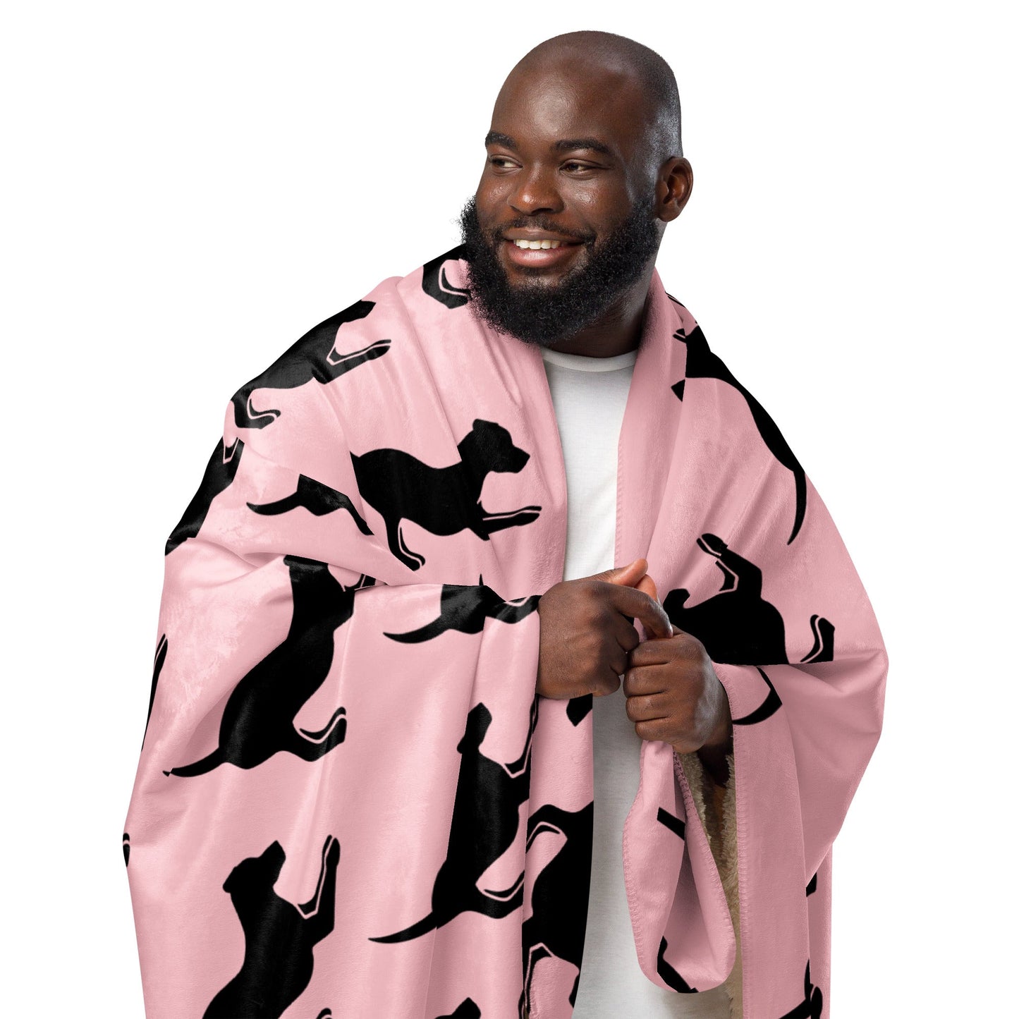 Play Pose Sherpa Blanket--Pink - TAILWAGS UNLIMITED