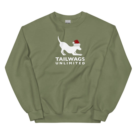 Red Santa Hat Logo Crewneck Sweatshirt - TAILWAGS UNLIMITED