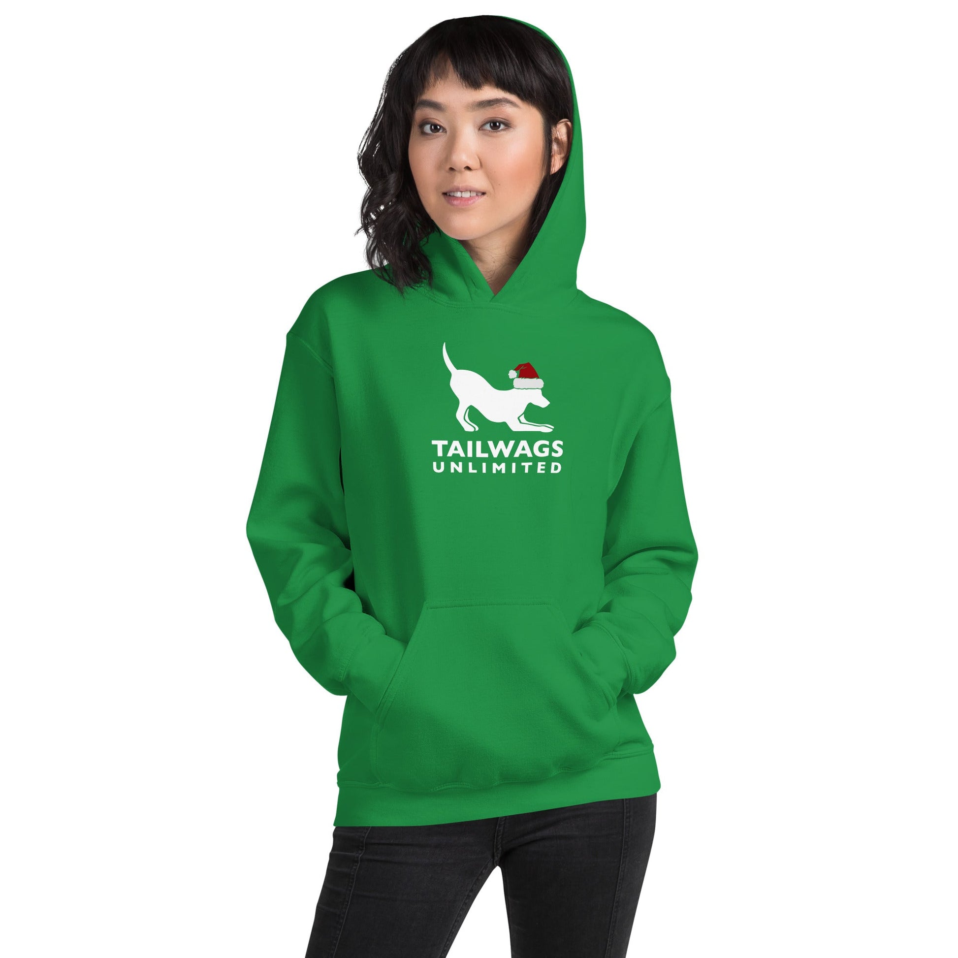 Red Santa Hat Logo Hoodie - TAILWAGS UNLIMITED