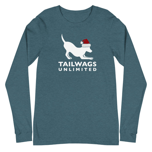 Red Santa Hat Logo Long Sleeve Tee - TAILWAGS UNLIMITED