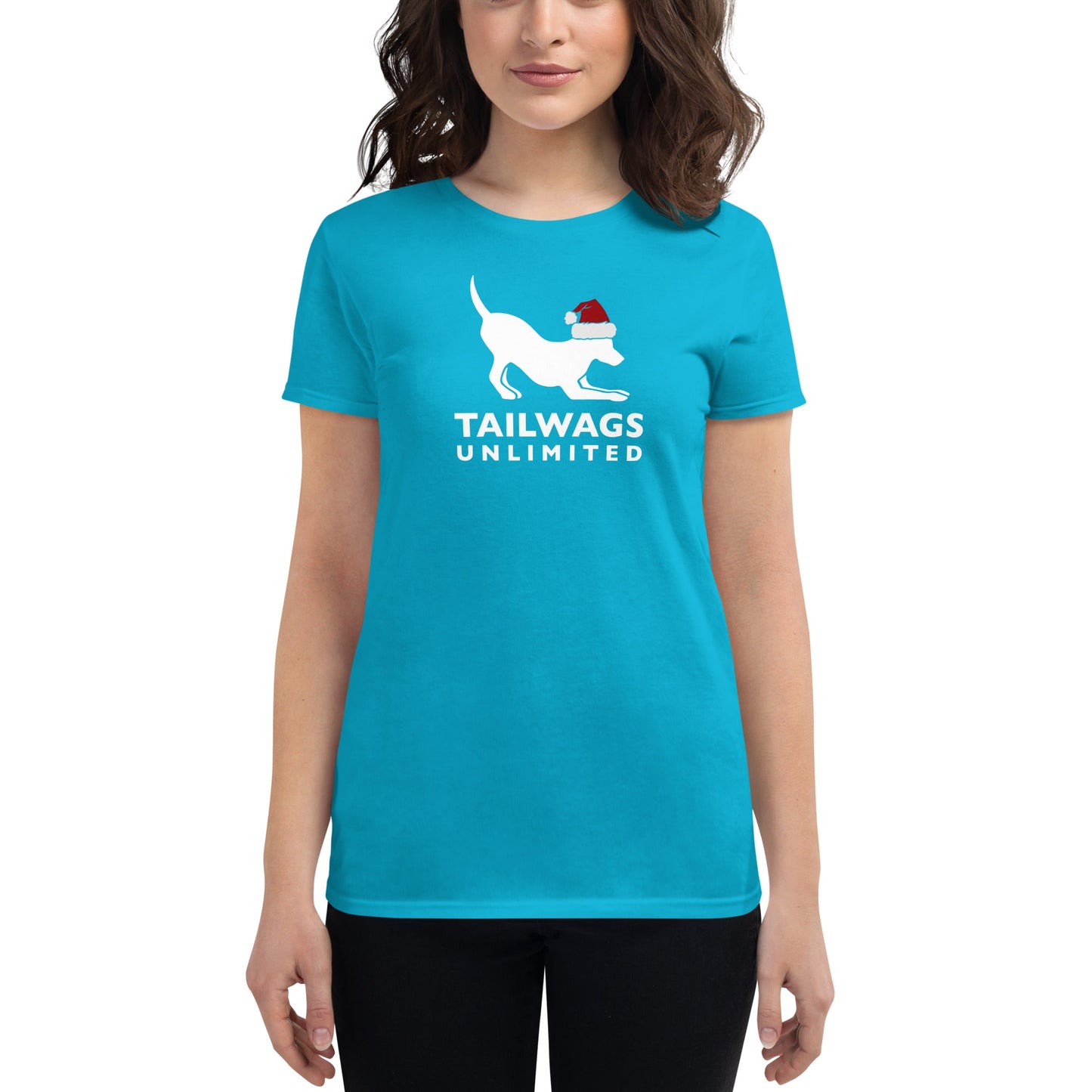 Red Santa Hat Logo Women's Fit T-Shirt - TAILWAGS UNLIMITED