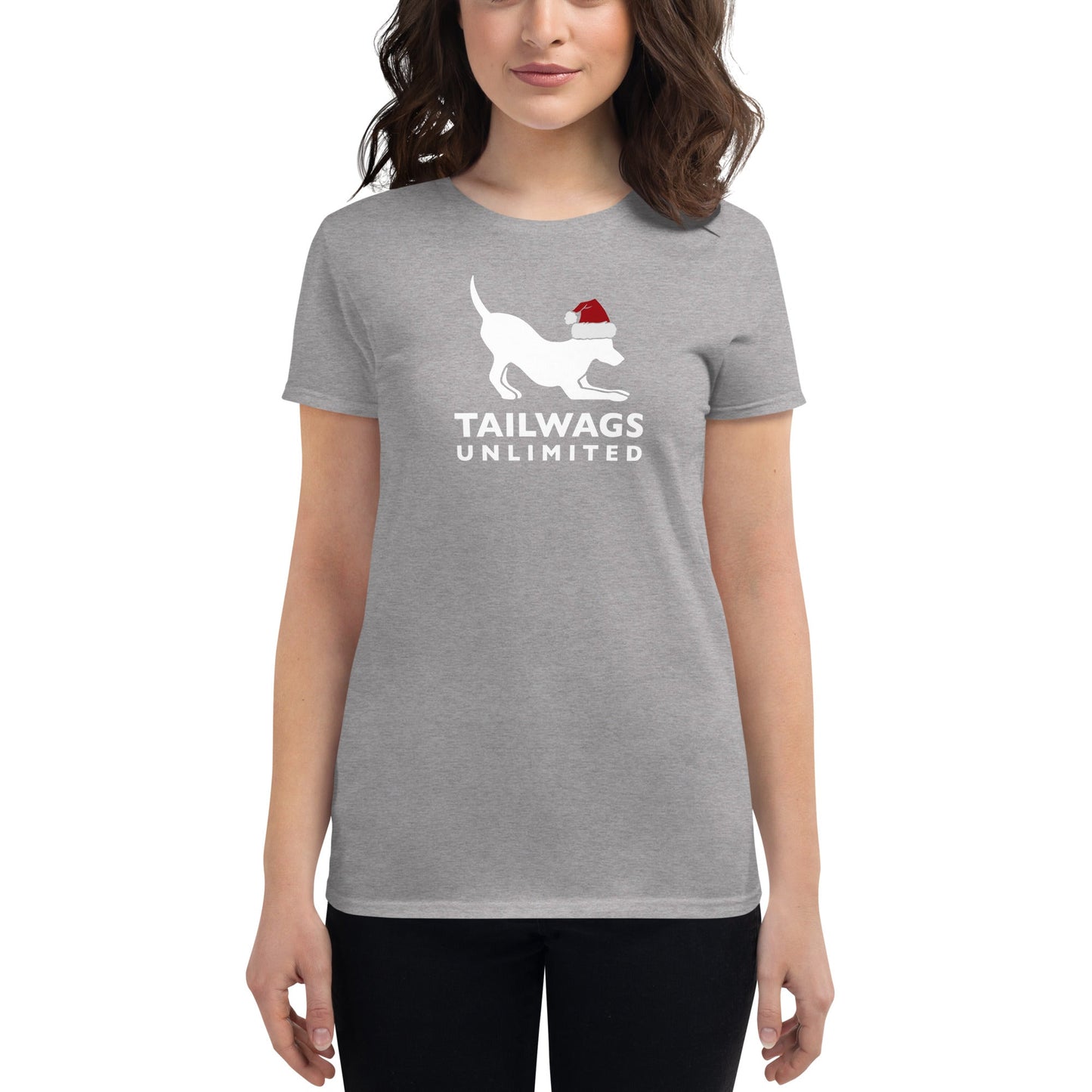 Red Santa Hat Logo Women's Fit T-Shirt - TAILWAGS UNLIMITED