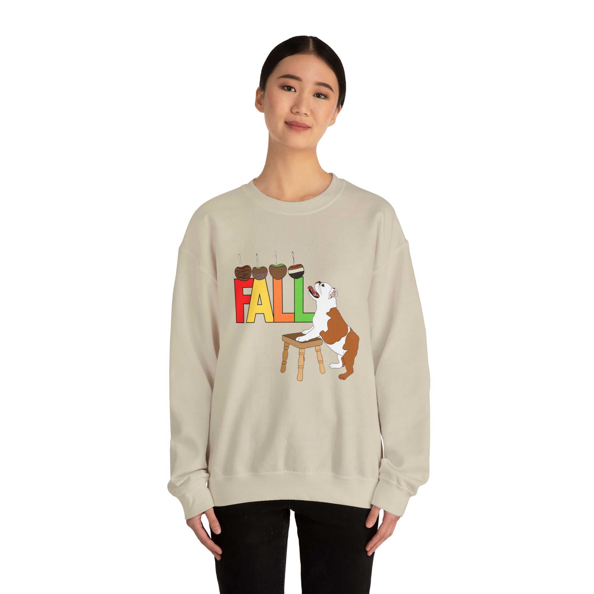 Sneaking a Caramel Apple Crewneck Sweatshirt - TAILWAGS UNLIMITED