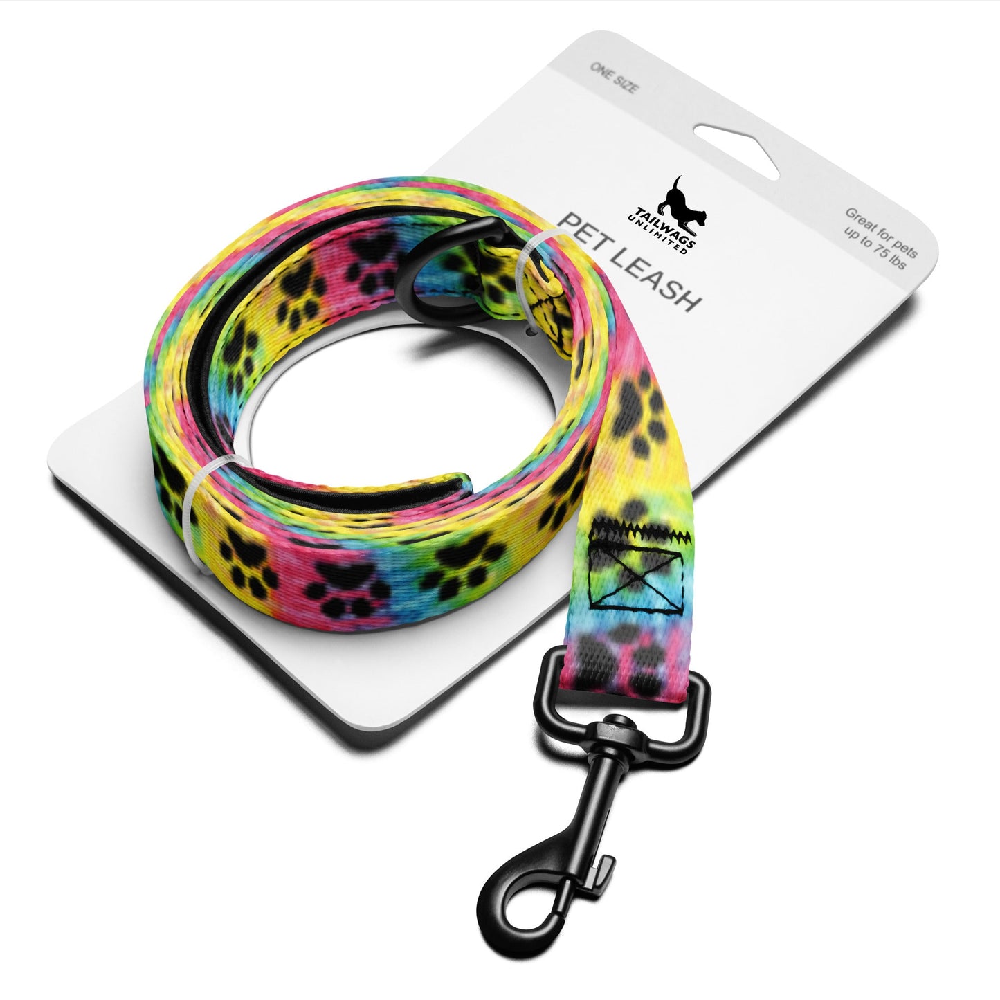 Tie Dye Paw Print Dog Leash - TAILWAGS UNLIMITED