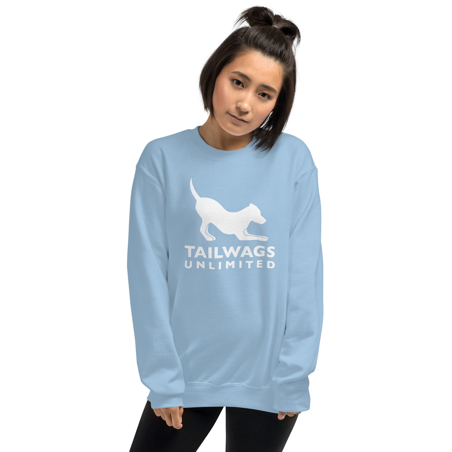 White Logo Crewneck Sweatshirt - TAILWAGS UNLIMITED