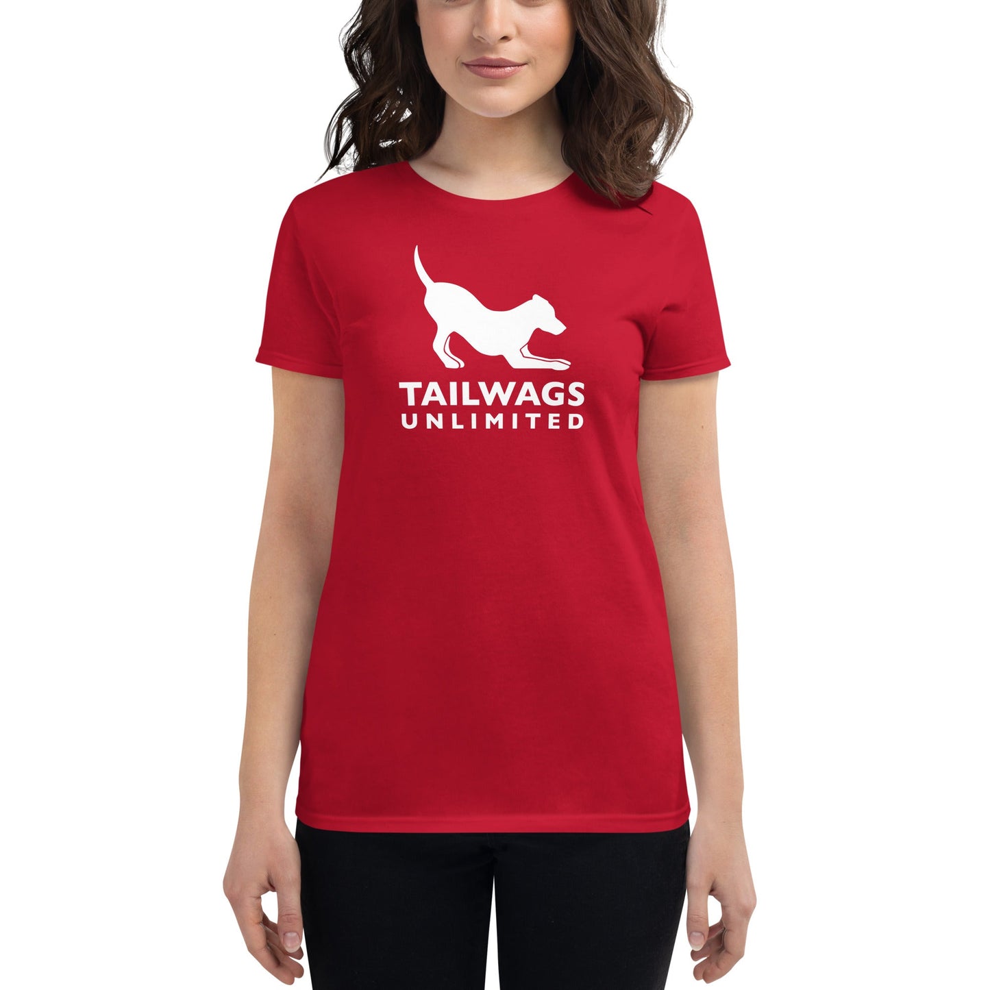 White Logo Women's Fit T-Shirt - TAILWAGS UNLIMITED