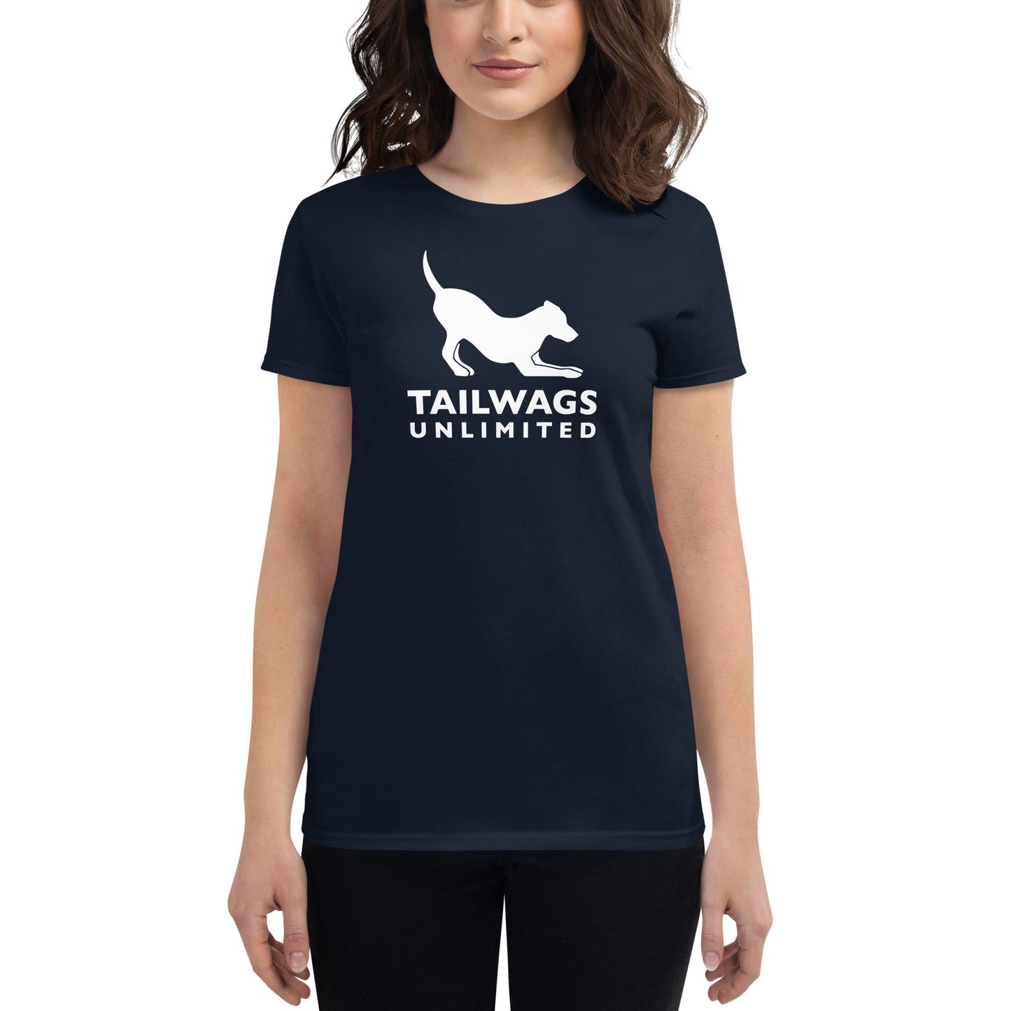 White Logo Women's Fit T-Shirt - TAILWAGS UNLIMITED