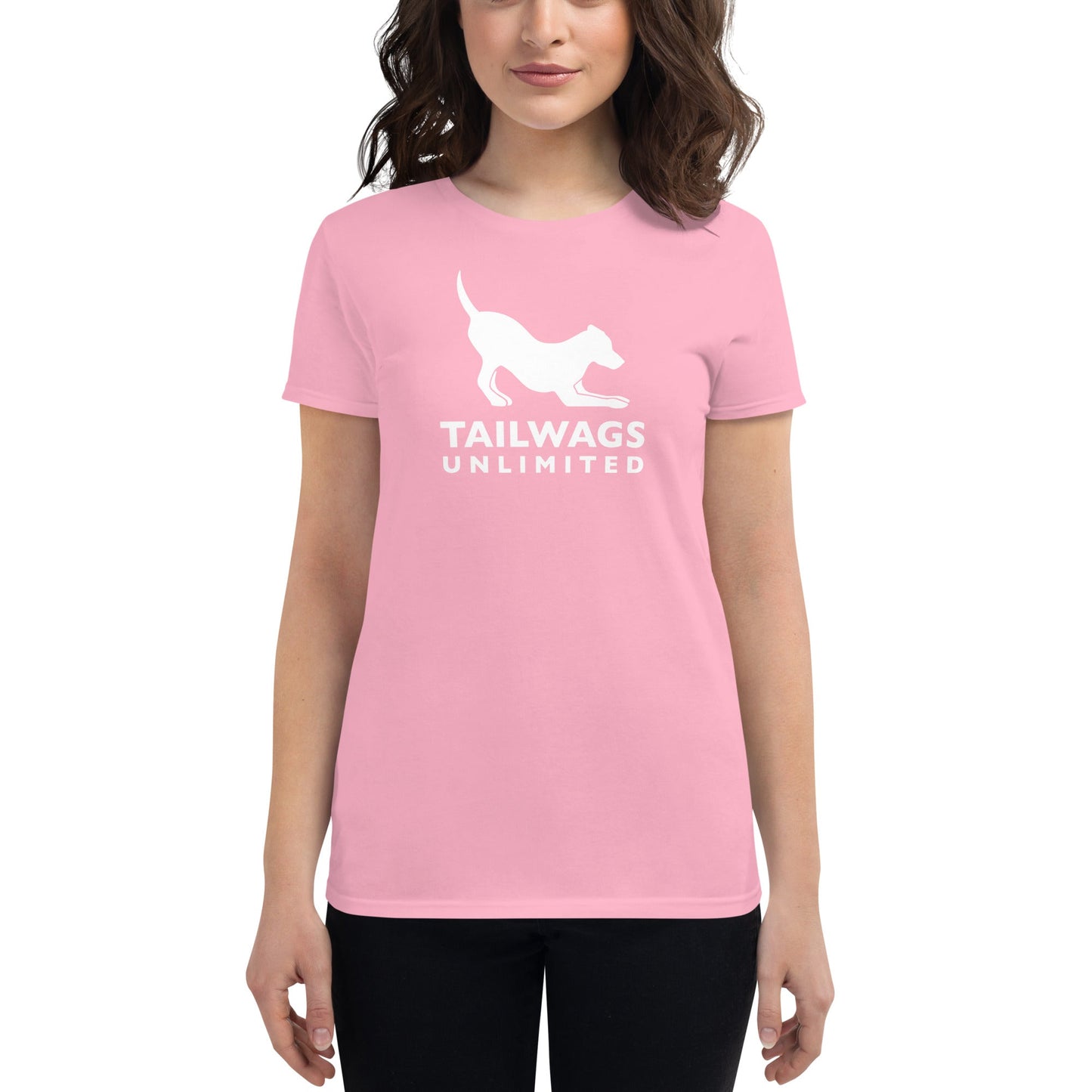 White Logo Women's Fit T-Shirt - TAILWAGS UNLIMITED